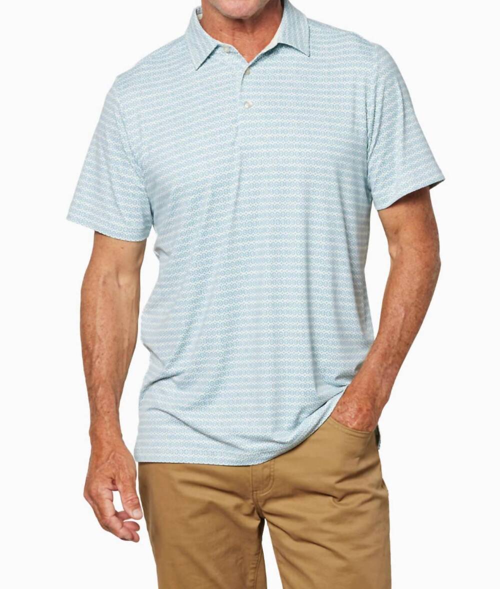 NEW TOES ON THE NOSE clubhouse polo in sea geo